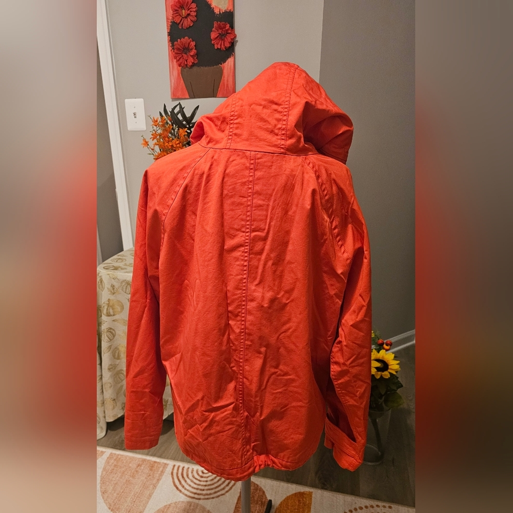 GAP Women's Bright Red Utility Jacket Sz  XL Cropped Anorak - Picture 6 of 15